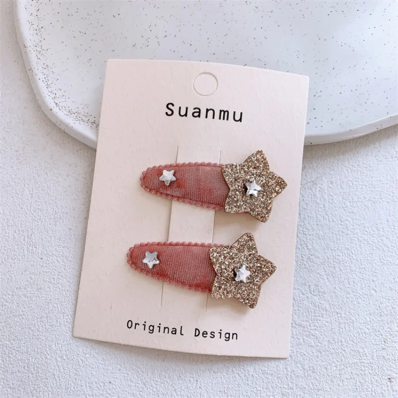 

Velvet Shimmer Star Hair Clips for Little Girls Soft Sparkly Side Barrettes Non Slip No Damage Daily Wear Cute Essentials New