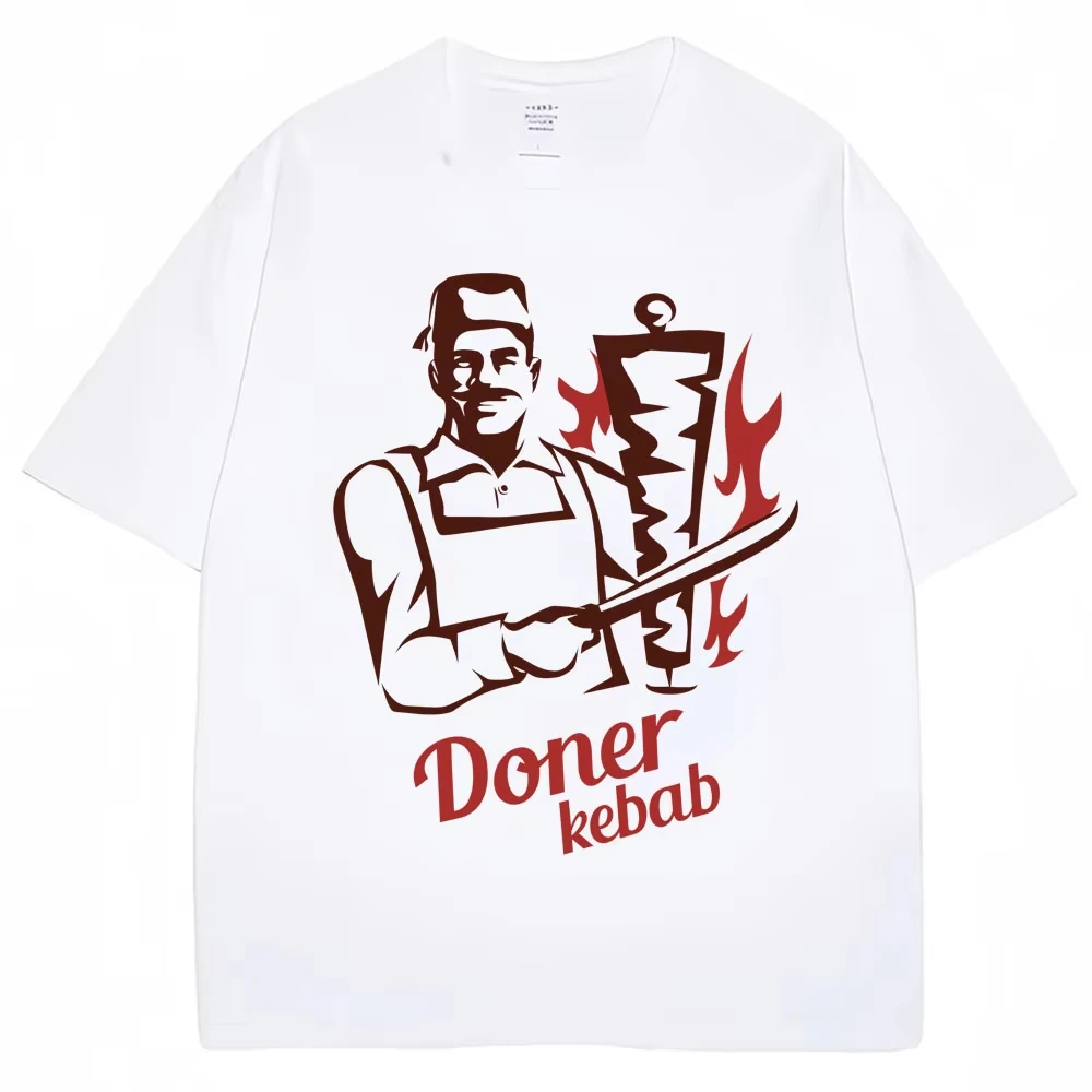 Funny Doner Kebab Graphic T Shirt Men Women Vintage Fashion O-Neck T-shirts Cotton Oversized Casual Summer T Shirts Streetwear
