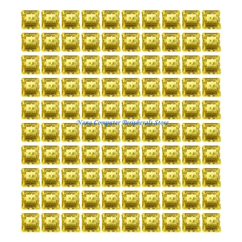 F68C 10/30/50/100Pcs Yellow Linear Keyboard Switches Quiet Long Life Linear Switches Replacement For Mechanical Keyboard