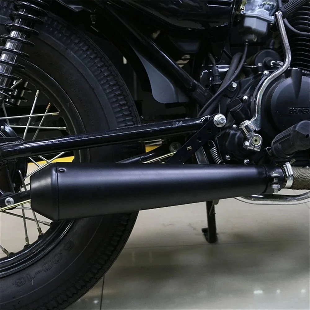 Motorcycle Exhaust Muffler Retro Vintage Classic Electroplating Escap Moto for Cafe Racer Bobber Chopper Custom