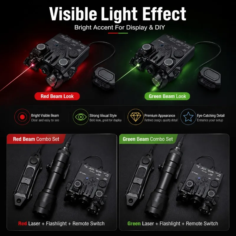 Modification Hobby Accessory Red‑Green Adjustable Laser Box with LED Lighting Unit