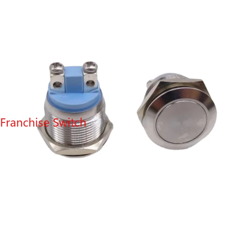 

High Quality 19MM Metal Button Switch, Stainless Steel Reset Normally Open Flat Head