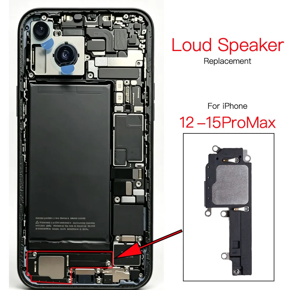 Loud Speaker Replacement For iPhone 12 13 Mini 14 15 Plus Pro Max  Bottom Sound Speaker Ring Unit