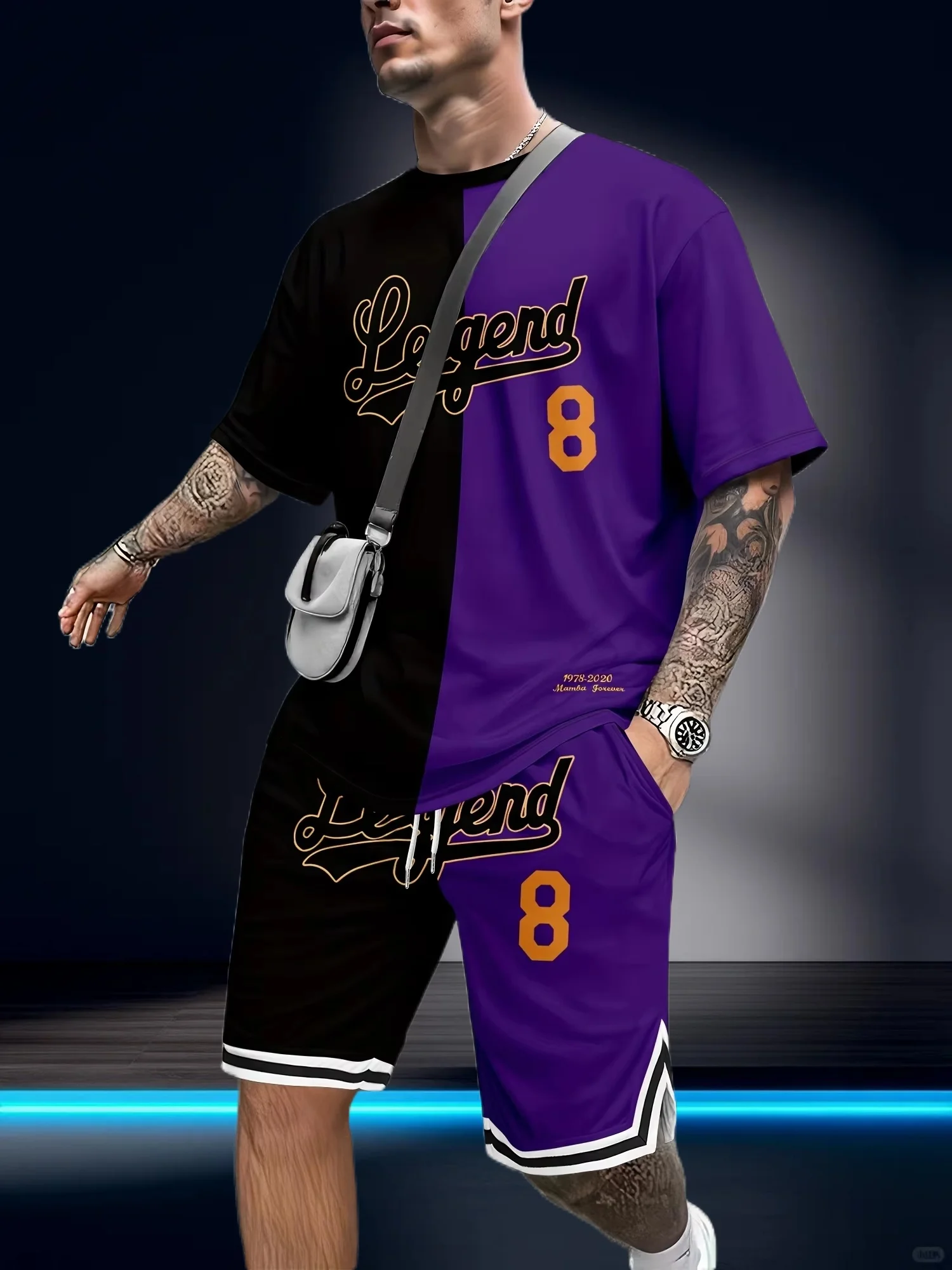 

The 2025/26 Summer New Men's Sportswear Set Features Casual and Sporty 3D Printed Street Fashion Comfort and Breathability