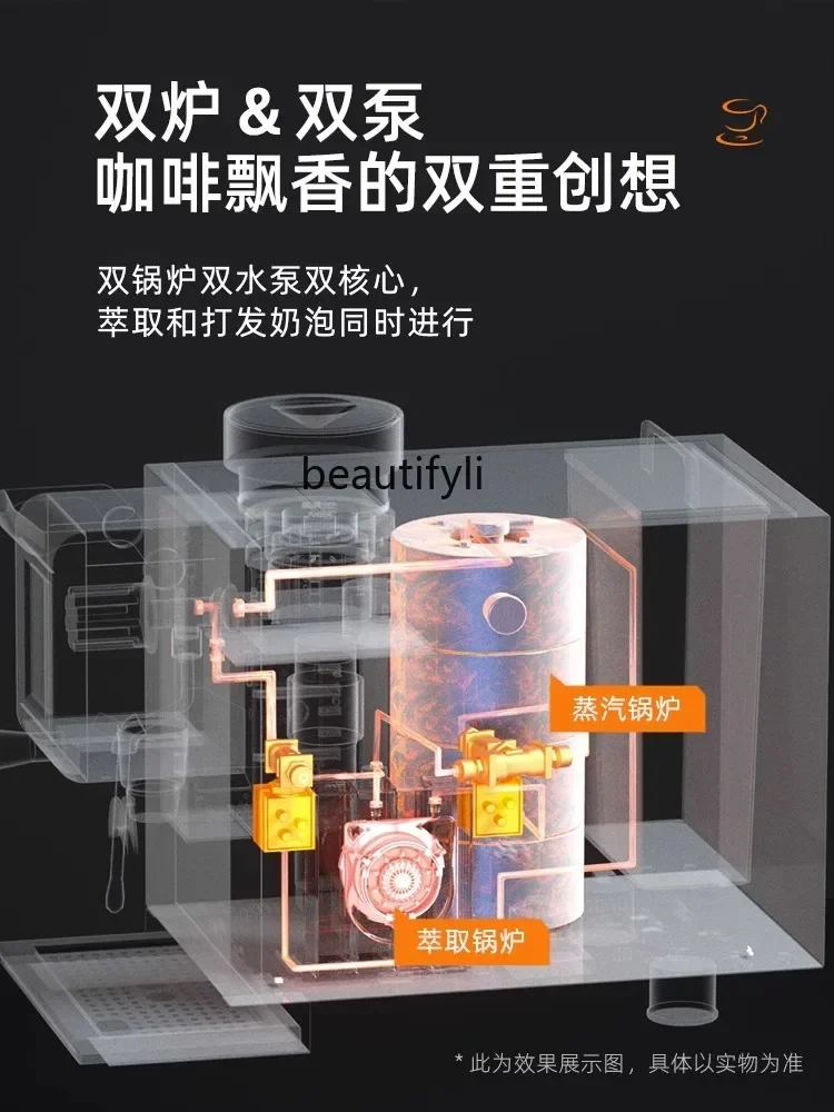 Coffee Machine Commercial Italian Semi-automatic Small Milk Tea Coffee Shop Grinding All-in-One Machine Foam