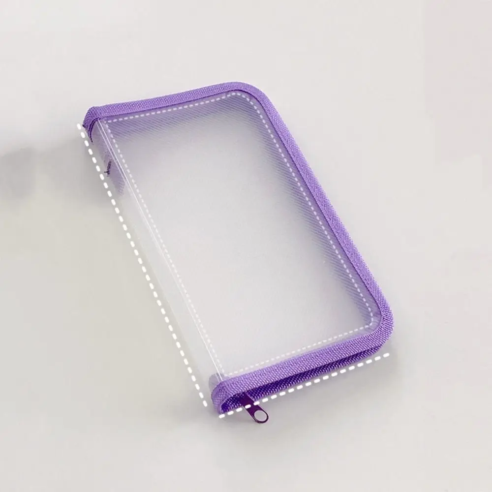 Multifunctional Transparent Zipper Pouch A6 Solid Color File Folder Bag Transparent Large Capacity Stationery Organizer Pouch