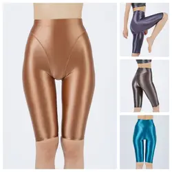 Summer Glossy Sexy Women Satin Shorts Sports Plus Size High Waist Tight Short Bottoms