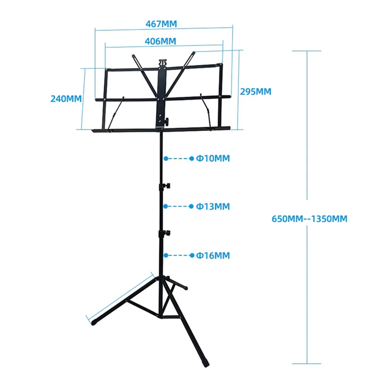 

Black Music Stand Metal Music Stand 2 In 1 Dual Use Folding Sheet Music Stand Desktop Book Stand Music Guitar Parts Accessorie