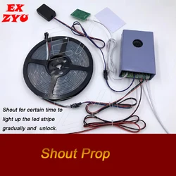 Shout Prop for escape room Shouting for Certain Time to Light up stripe and then unlock chamber game EX ZYU