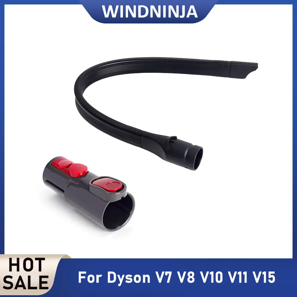 Flexible Flat Nozzle Part for Dyson V8 V7 V10 V11 V15 V6 Vacuum Cleaner Extended Crevice Tool with Release Conversion Adapter