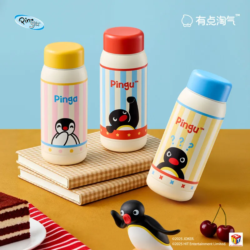 

Pingu Cartoon 360ml Stainless Steel Thermos Mug Girls Children Outdoors Portable Water Bottle Birthday Christmas Gifts
