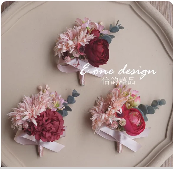 

Розовый подсолнух лес свадьба невеста жених подружка невесты жених свадебный корсаж запястье цветок церемония открытия гостья