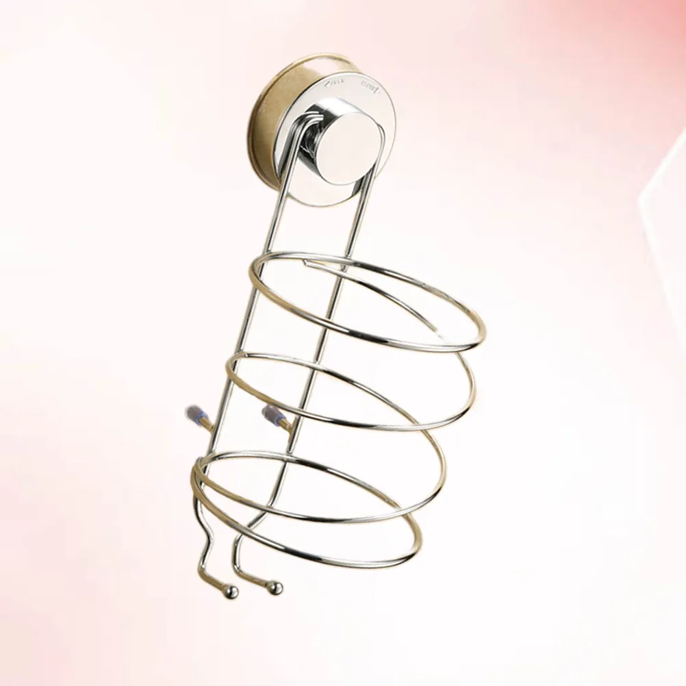 

Hair Dryer Holder Heavy Duty Metal Construction Concise Rust Proof Fadeless Suction Mount Easy Install for Bathroom Toilet