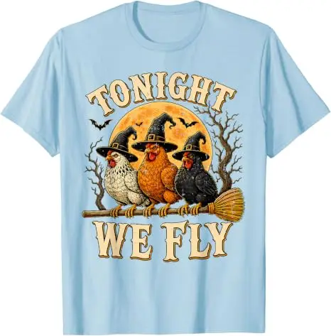 Heute Nacht fliegen wir, lustiges Hühner-T-Shirt, gruselige Saison, Bauernhof, Halloween-T-Shirt, Y2k-Humor, Bauern-Halloween-Partykleidung, grafische Bekleidung, Geschenke – Detail 17