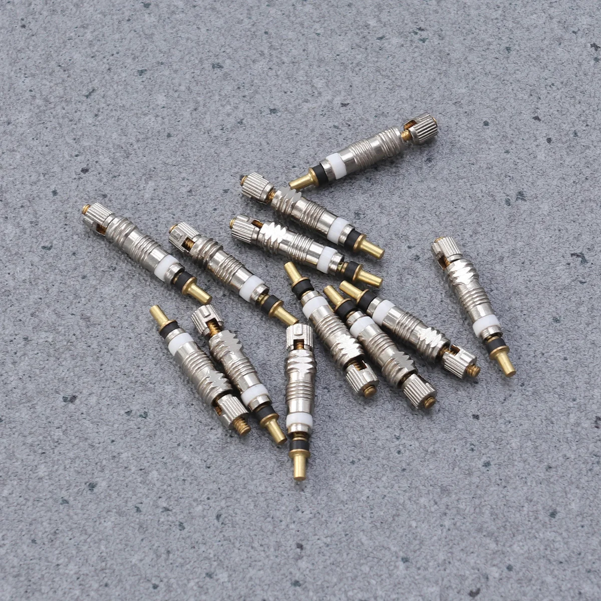 

12Pcs Valve Cores Copper Nickel-Plated Stop Air Leaks Replaces Old Valve Tire Core for Tubeless Road Bike Stem Core