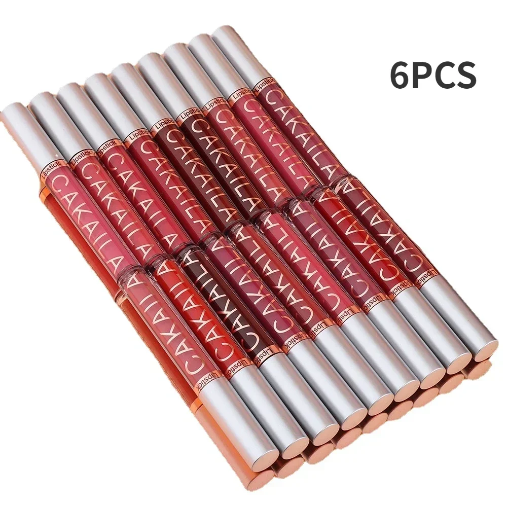 6Pcs Set No Boxes  Velvet Matte Lipstick Lasting Nude Glaze Lips Women Non-stick Liquid Lipsticks Lip Gloss Makeup Cosmetic Tool