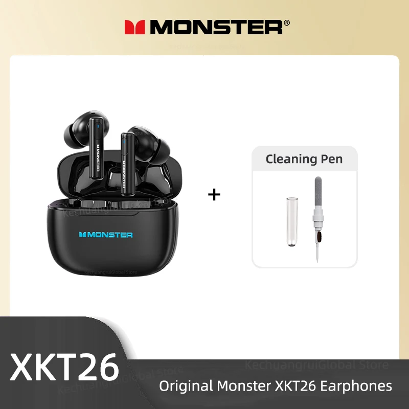 Monster XKT26 Bluetooth 5.4 Earphones TWS Hifi Stereo Wireless Headphones Gamer Headset Noise Reduction Sports Earbuds 2025 New
