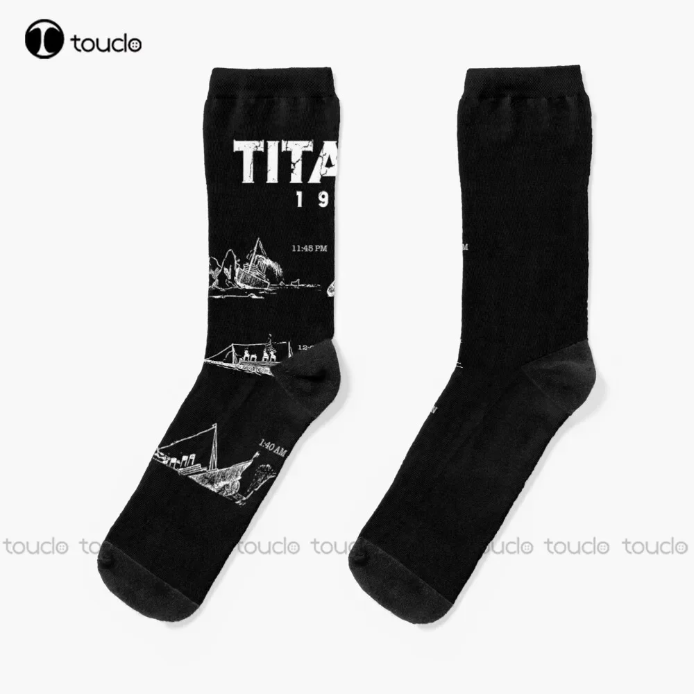 New Sinking  Titanic Ship 1912 Atlantic Ocean Sea Disaster  American Flag Socks Men Personalized Custom Unisex Adult Socks