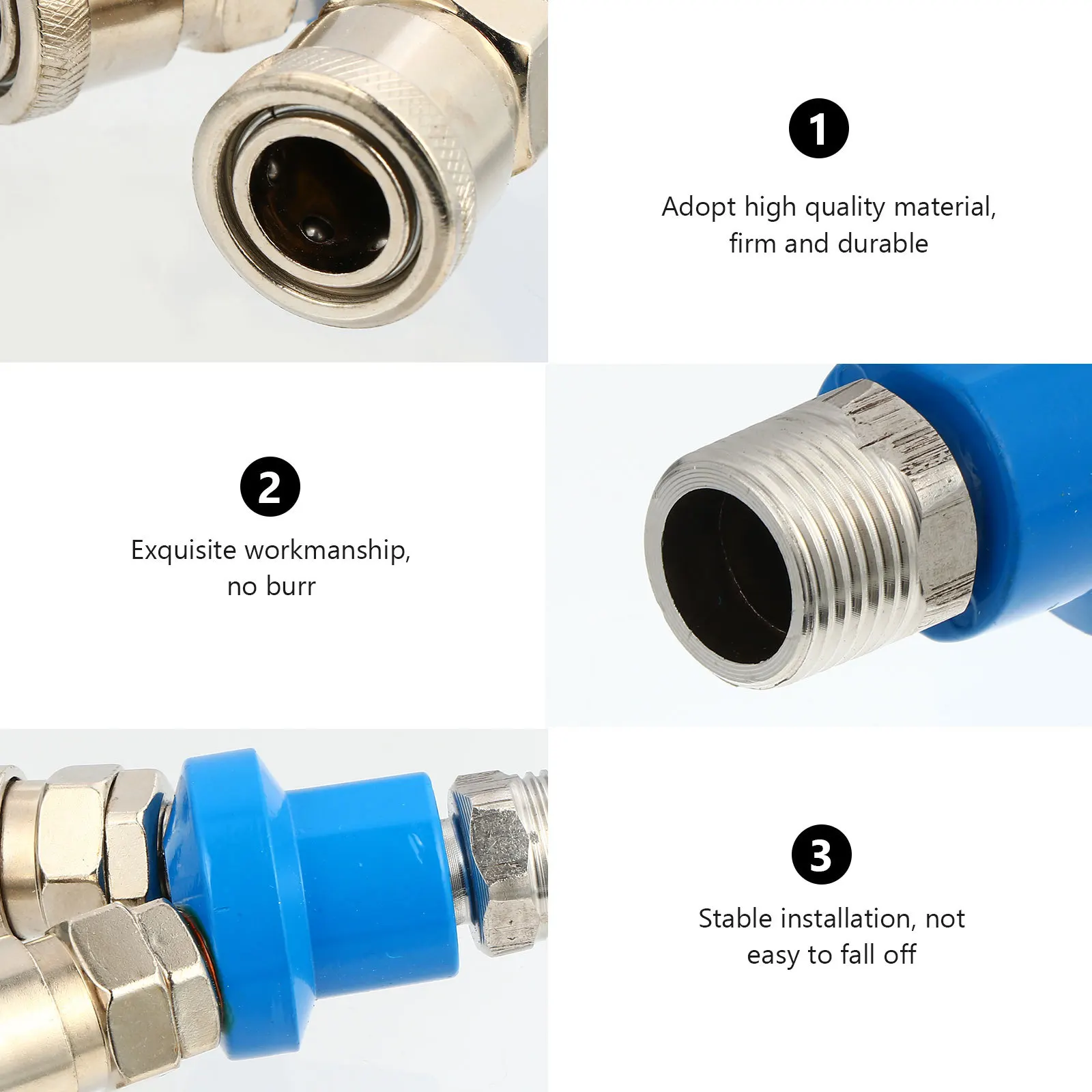 

1 Set High Strength Quick -Type Air Compressor Coupler Pneumatic Hose Fitting Durable Adapter For Tubing Fittings