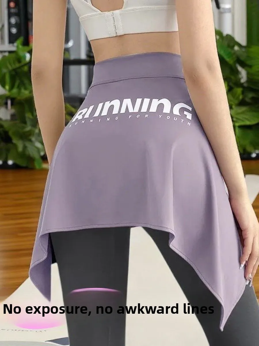 Fitness Yoga Sharkskin Shorts Bicycle Riding Yoga Pants Skirt Cover up Slimming Strap Design Road Cycling Anti-Exposure