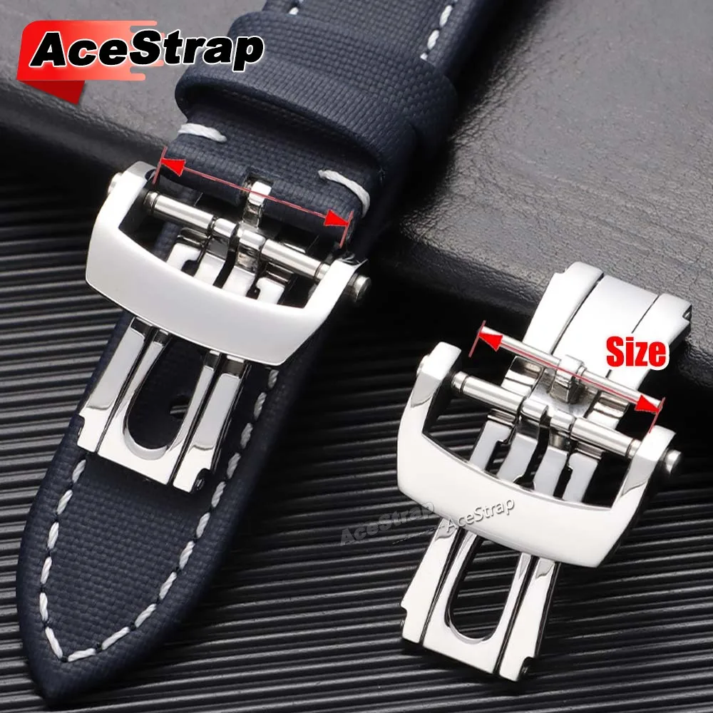 20mm Watch Buckle for Blancpain Watch Strap Clasp Stainless Steel Pin Buckles Deployment Silver Button Folding Buckle with Tool - view 6