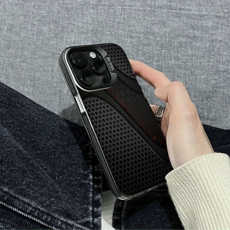 حافظة هاتف أنيقة للرجال بنمط الباركيه لهاتف آيفون 16 15 14 13 12 11 Pro/ Max/Plus غطاء خلفي مقاوم للصدمات ومضاد للبصمة