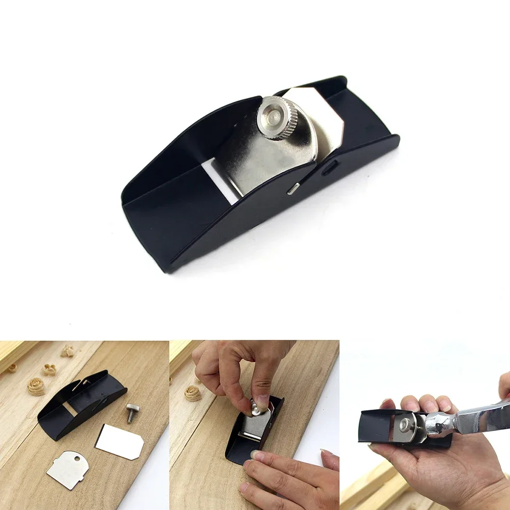 Herramienta para picar, cepilladora de carpintería, proyectos de bricolaje, diseño compacto de fondo negro, cuchillas de acero endurecido, diseño ligero