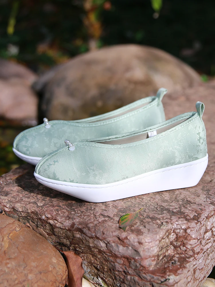 Chaussures Hanfu, chaussures confortables en tissu à semelles épaisses pour enfants