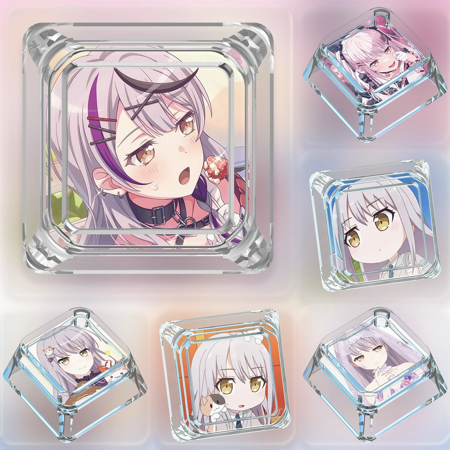 

Механические кейкапы DIY Bang Dream Yukina Minato для клавиатуры с кросс-осевым креплением, персонализированные кейкапы для ПК, подарок, игрушка