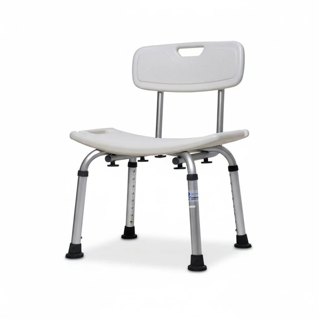 

Height Adjustable Bath Chair, Aluminum Alloy Steel Shower Stool, Anti-Slip Elderly Shower Chair for Disabled, 3kg Portable Seat