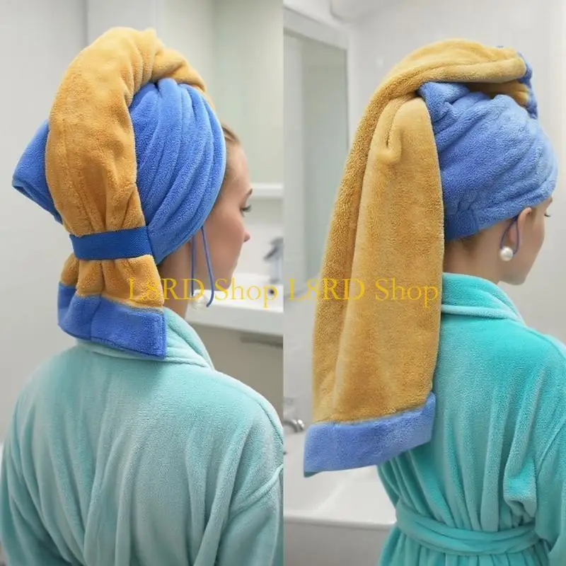 L8RD Art Inspired Hair Drying Towel Fleece Material Fast Water Absorption Gentle On Scalp For Travelers Students