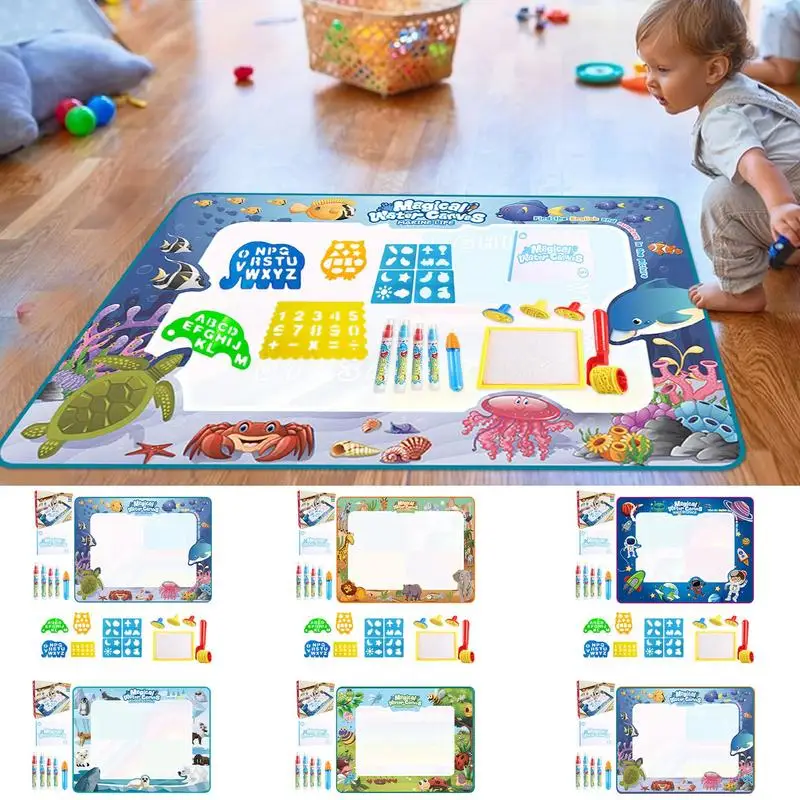 Magic Water Drawing Mat for Kids, Coloring Doodle Pad, Canetas mágicas, Brinquedos Montessori, Tábua de pintura, Brinquedos educativos, Presentes