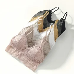 Floral Lace Bras for Women Bralette Lace Underwear Sexy Lingerie Beauty Back Wire Free Brassiere Female Push Up Bra