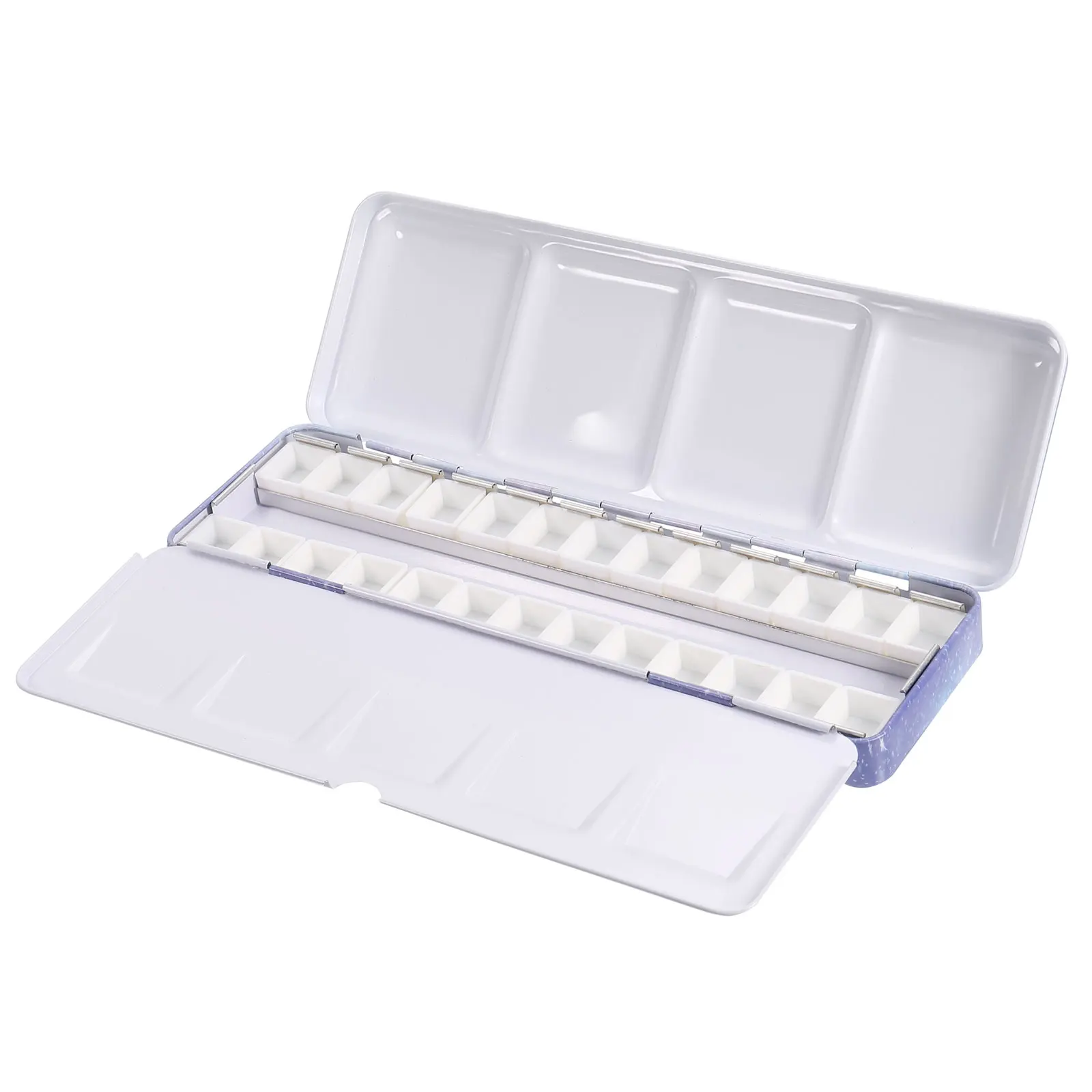 

Empty Watercolor Palette Metal Watercolor Tin with 26pcs Half Pans Paint Case with Lid Paint Box for Travel Gouache Oil Painting