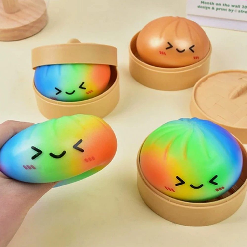 

Мягкая игрушка-антистресс в форме парового булочка/пельменя, медленно восстанавливающая форму, из ультрамягкой пены, для снятия стресса