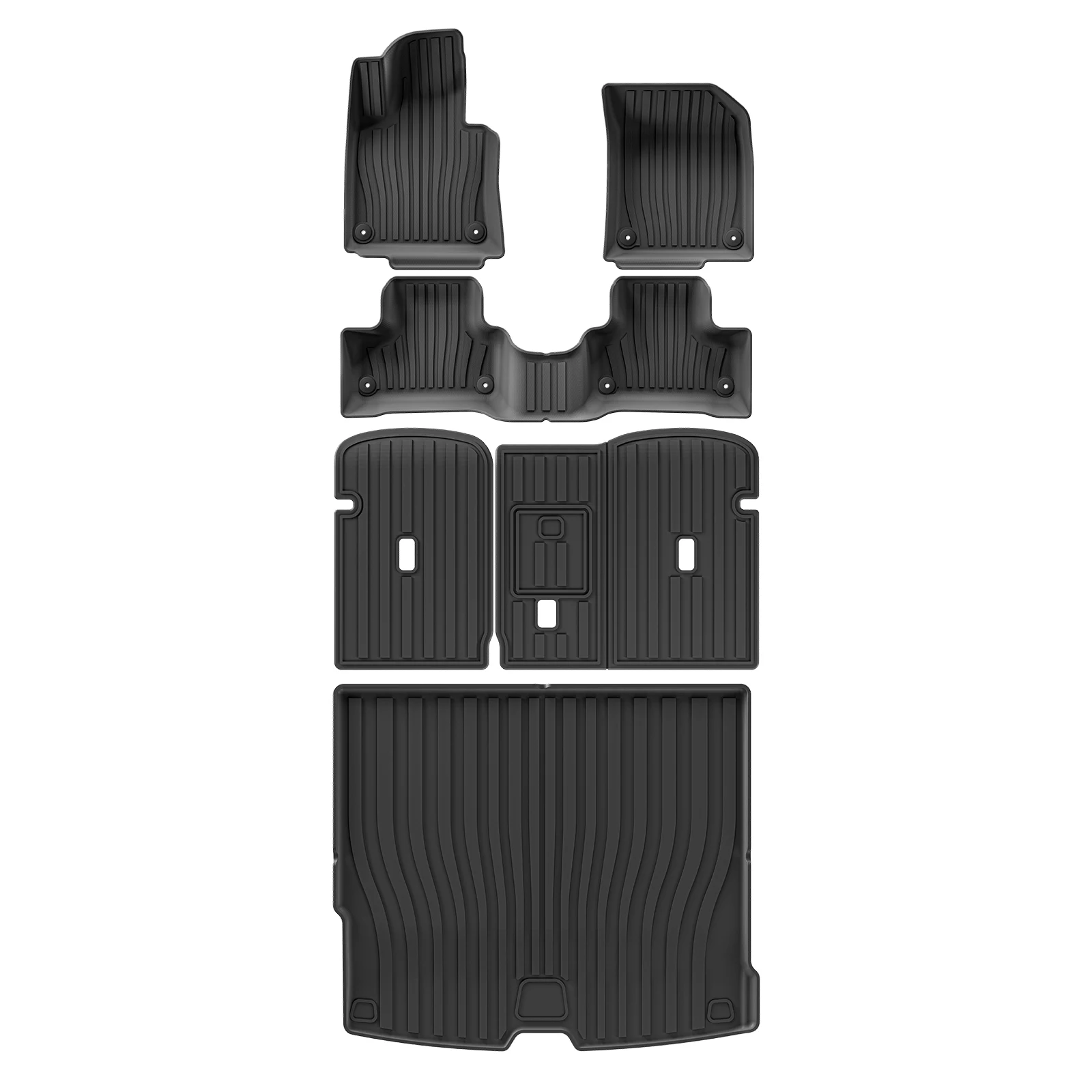 SMABEE voor Volvo XC60 2018-2025 Brandstof Auto Vloermatten Kofferbak Pad Cargo Liner TPE 3D Voet Mat Alle Weer Zwart