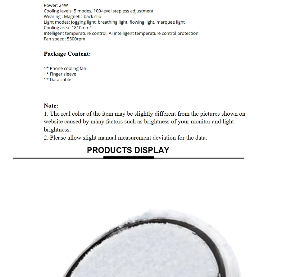 1pc Cooler 24W Semiconductor Refrigeration Icing Magnetic Suction Back Clip Digital Display Low Noise Cooling Game Part