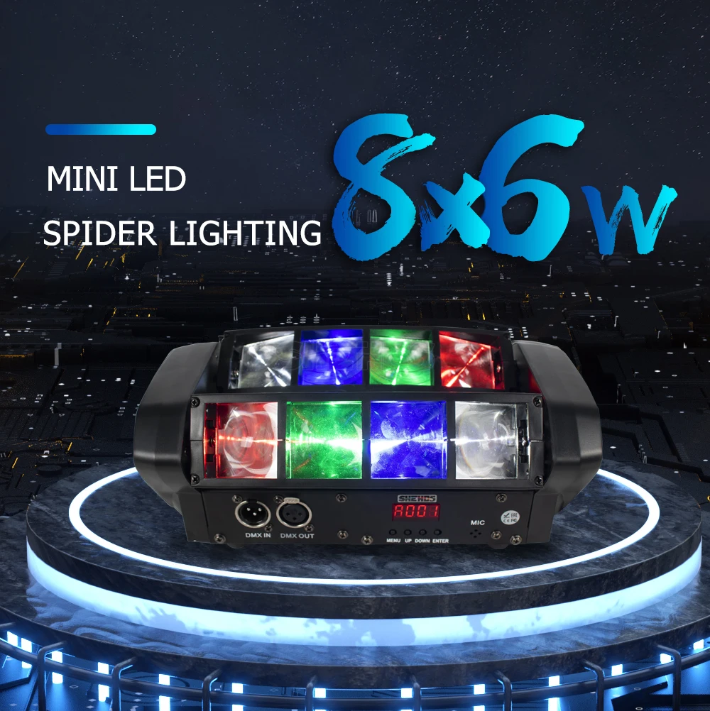 9 x 10 W LED Moving Head RGBW Spider Party Lichter DMX 512 für DJ Disco Hochzeit Nachtclub KTV Bühnenbeleuchtung – Detail 13