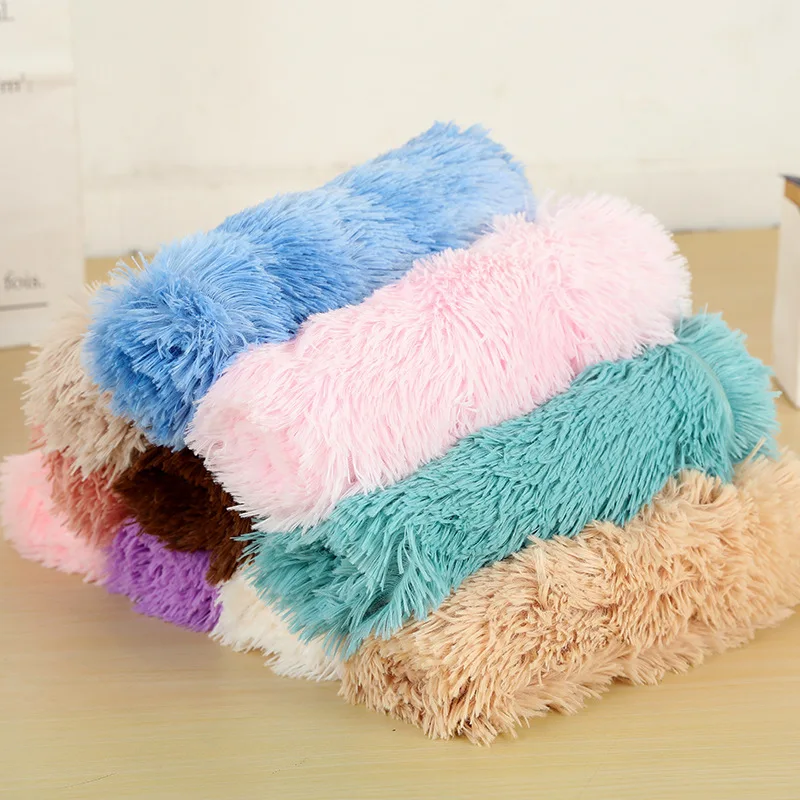 Fluffy Mat Long Plush Pet Blanket Cat Sleeping Mats Puppy Winter Warm Thin Kennel Cushion Soft Covers for Large Dogs Mattress