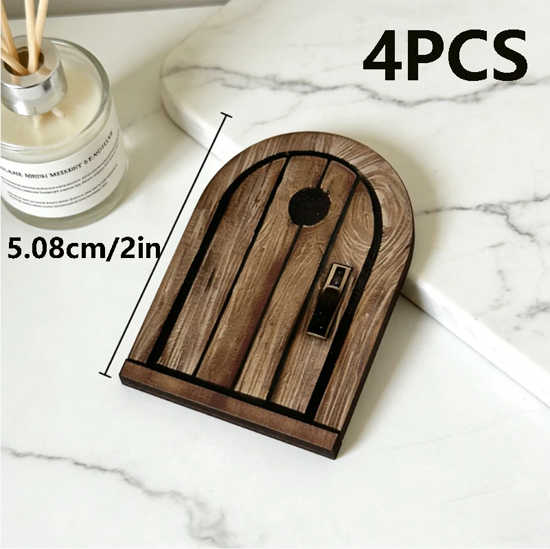 Handgemaakte houten muizenhol-deurdecoratie - Retro - Stijlvol hout - Houtnerf wandkunst, eenvoudig te installeren binnen/buiten decoratie voor thuis