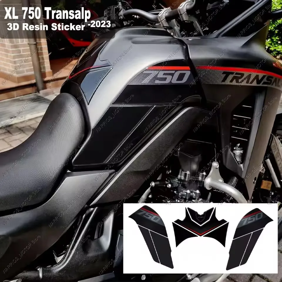 

For Honda Transalp XL 750 2023 Motorcycle Fuel Tank Pad Sticker Waterproof Scratch-Resistant 3D Resin Protective Sticker Kit