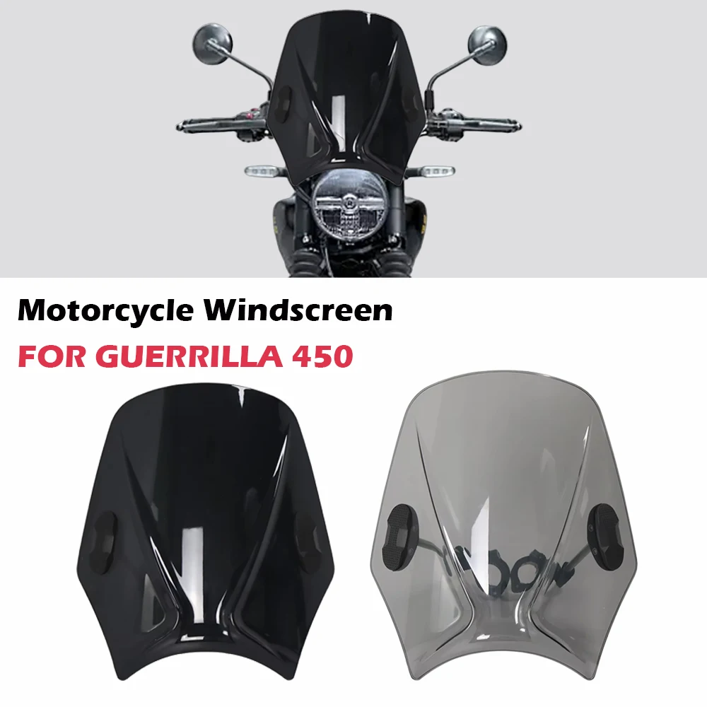 For Motorcycles Custom Compact Sport Wind Deflector Retro Windshield GUERRILLA 450 guerrilla 450