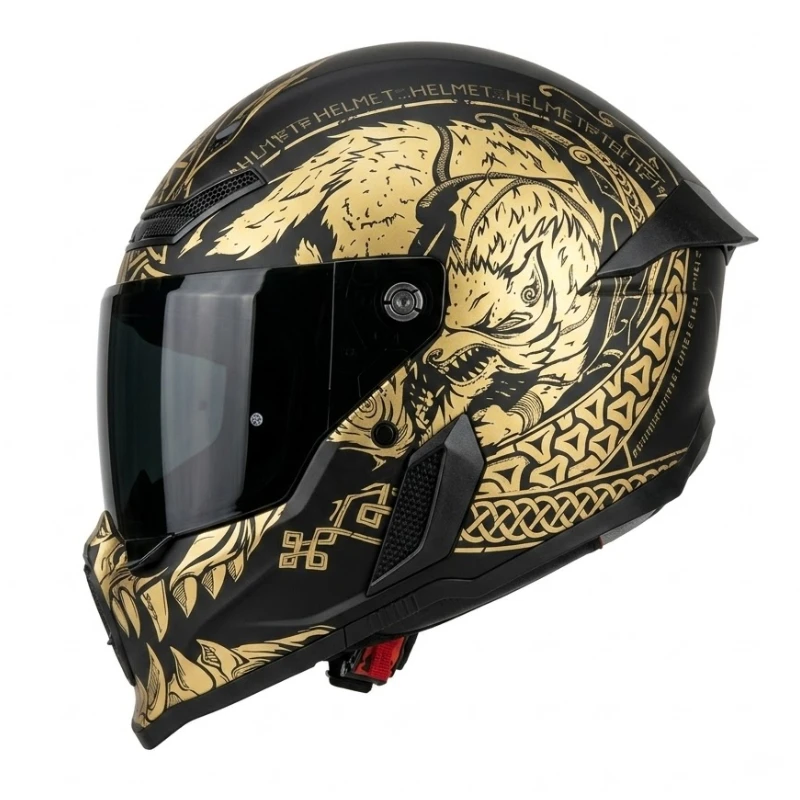 AliExpress NONE DOT Approved Wolf Print Full Face Helmet ABS Wear-resistant Windproof Motorcycle Helmet Adult Men Women Road Bike Cascos Para M