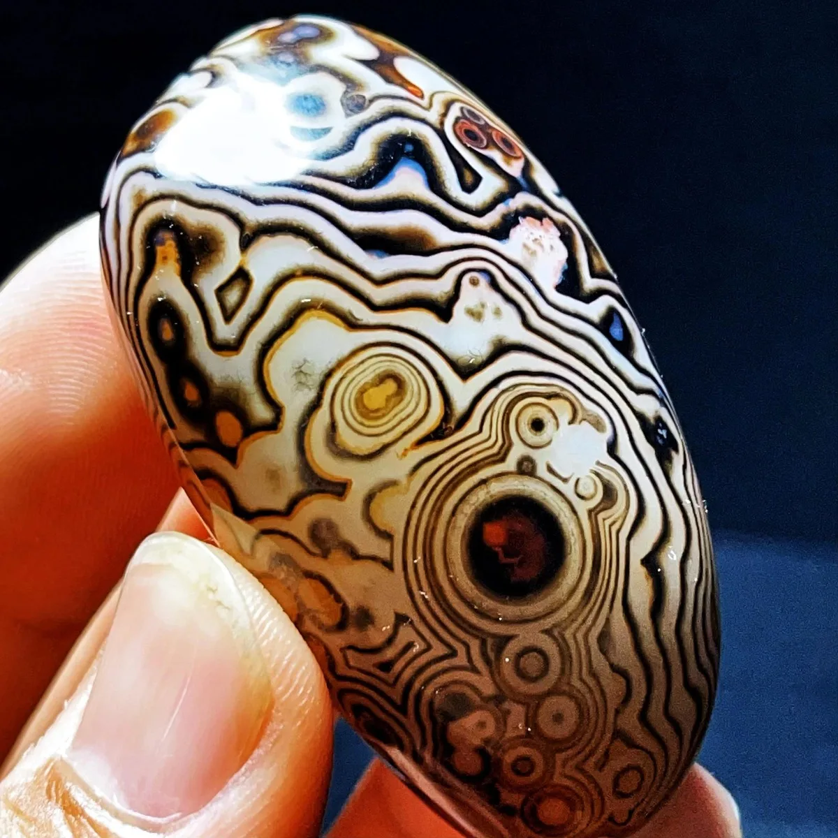 Banded Agate Jade Tone, Pocket Stone, Polished Tumbled, Collector Gift, Natural Stone, Crystal Collection, Table Display