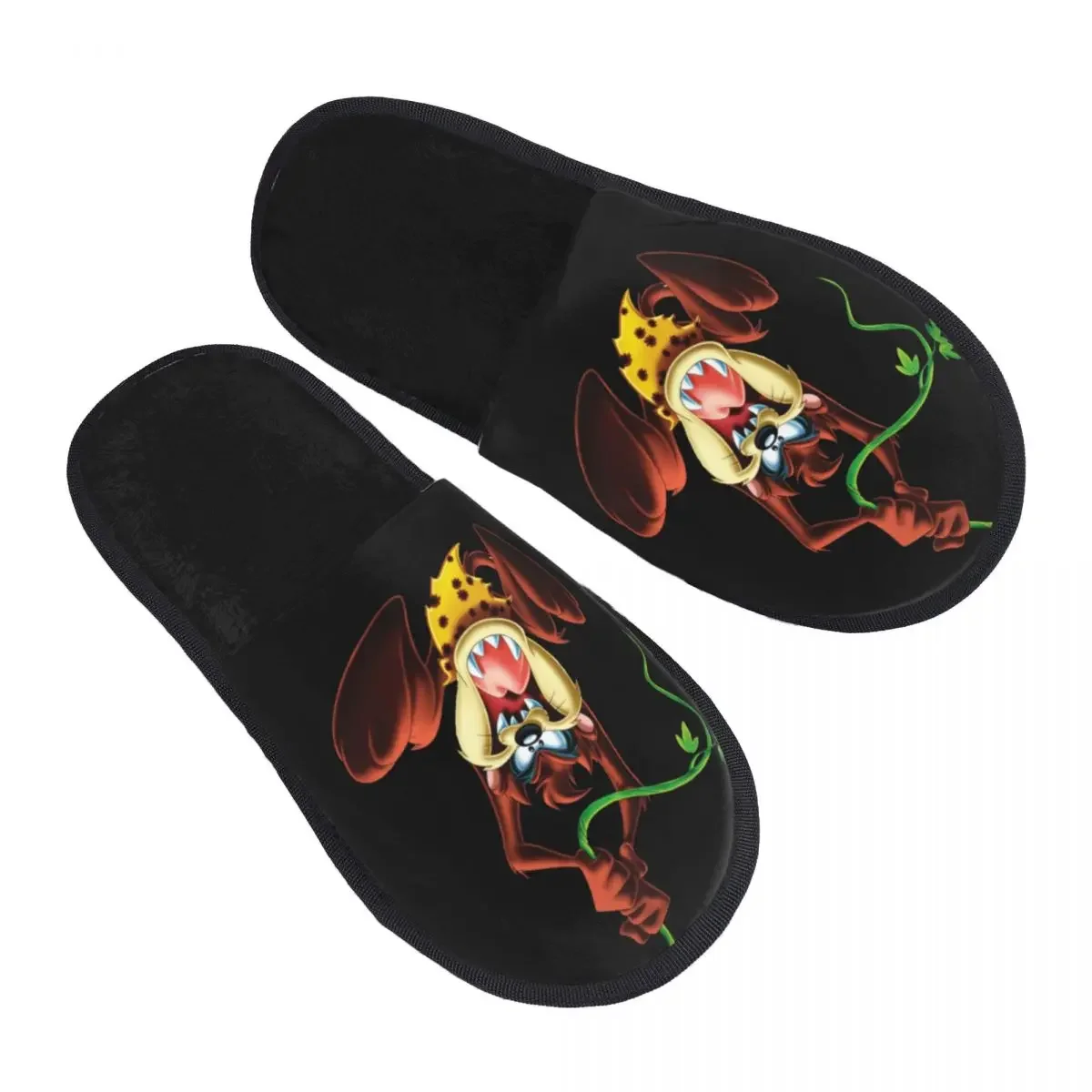 Custom Tasmanian Devils House Slippers Women Cozy Memory Foam Taz Cartoon Comic Slip On Spa Slipper Shoes