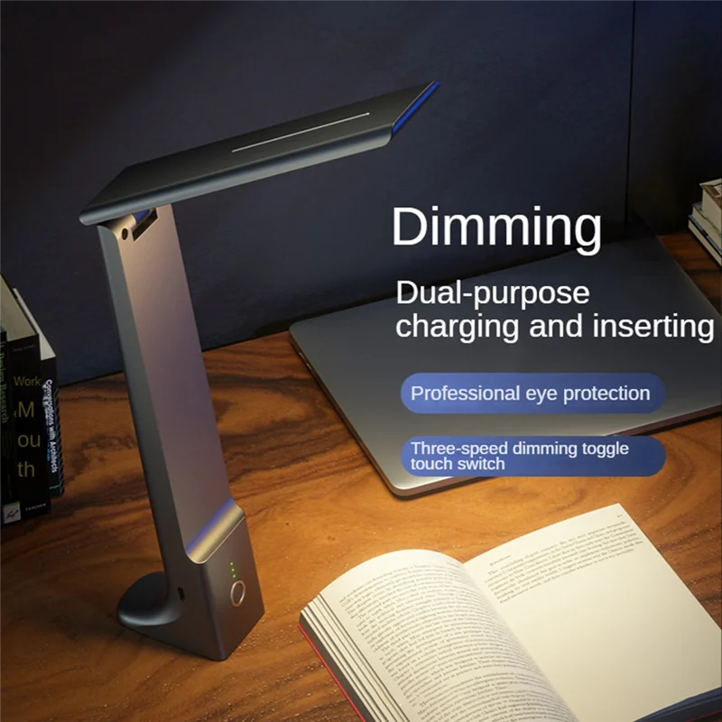 AY03-LED Folding Desk Lamp Charging Touch Control Dimmable Desktop Eye Protection Reading Study Office Bedroom Bedside Lamp