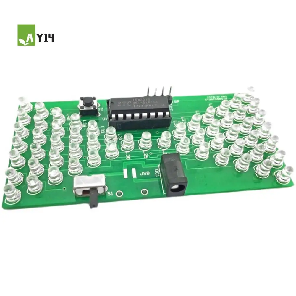 AY14 -Funny Electric Production Kits Precise Analog Electronic Hourglass Kit With LED Lamp Double Layer PCB Board 84X40mm