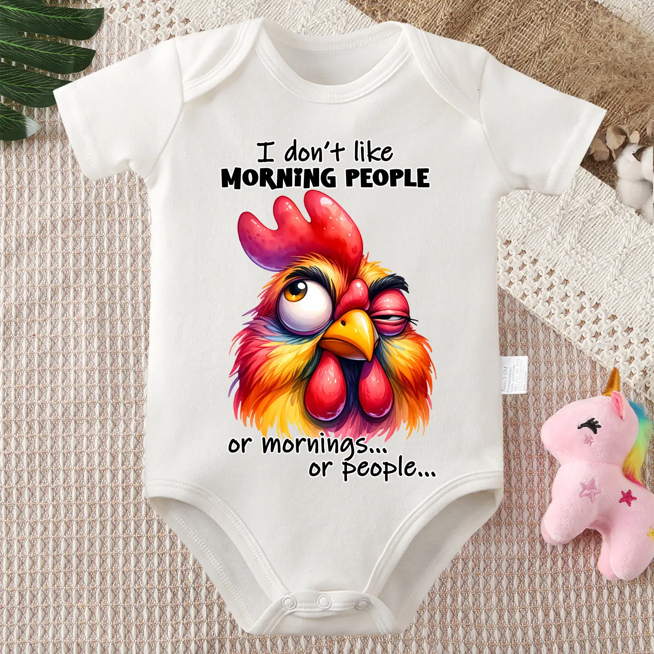 

Pure Cotton Bodysuit Color Chicken Interesting Farm Print Comfortable Onesie Cloths for Baby Jumpsuit for 0 To 12 Months Newborn