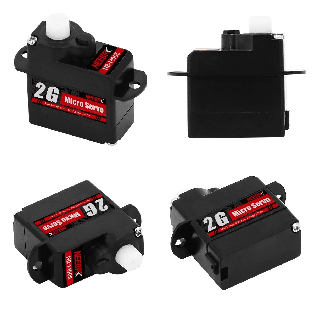 NEEBRC 2g Mini Servo Micro Servo Waterproof Coreless Motor Plastic Gear Digital for RC Car Fixed-wing Plane Helicopter Robot Toy