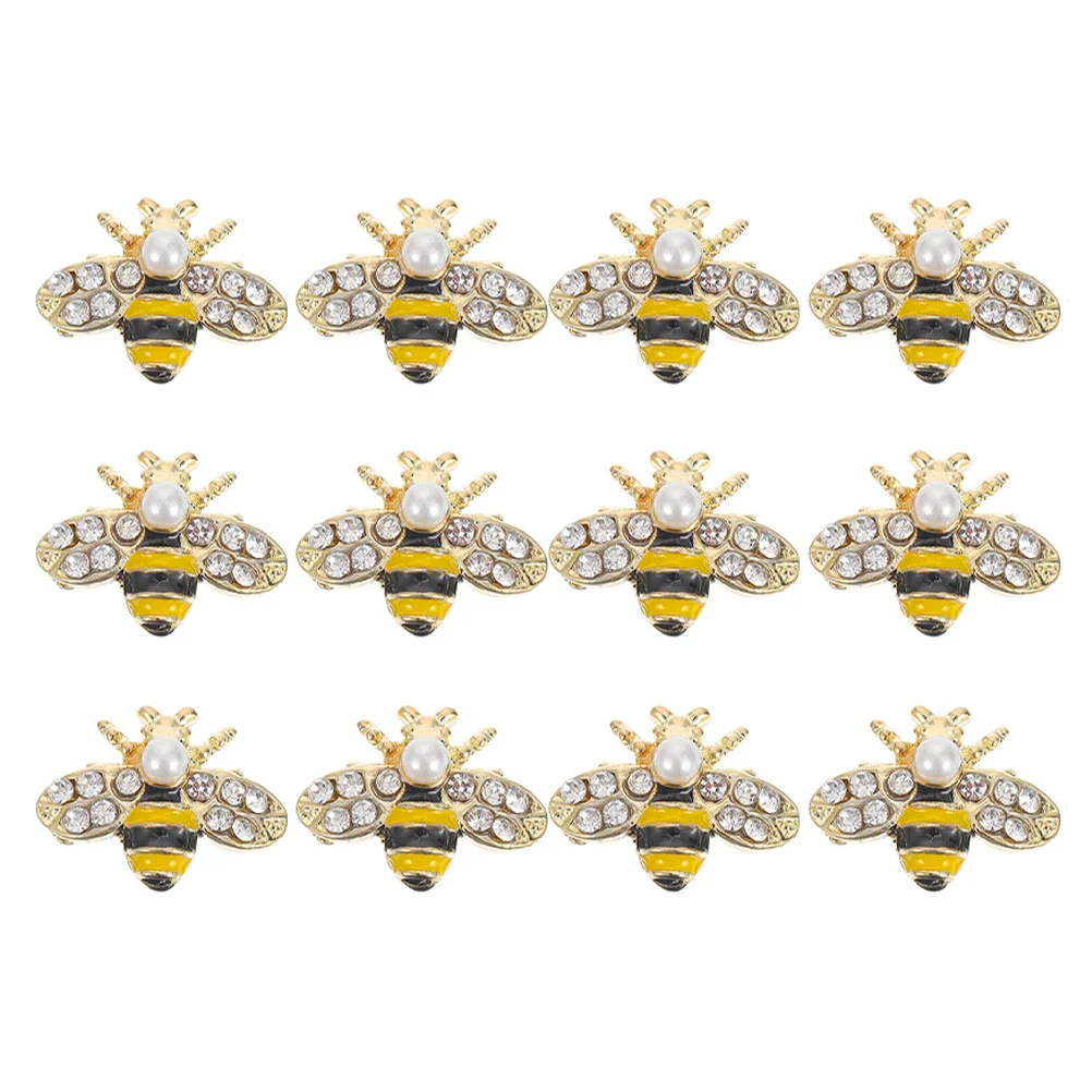 

12Pcs Mini Bee Nail Charms Alloy Decorations DIY Nail Art Jewelry Rhinestone Accessories Alloy Bee Charms Accessories for Nails